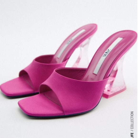ZARA Heeled Sandals Fuchsia - Picture 2 of 6